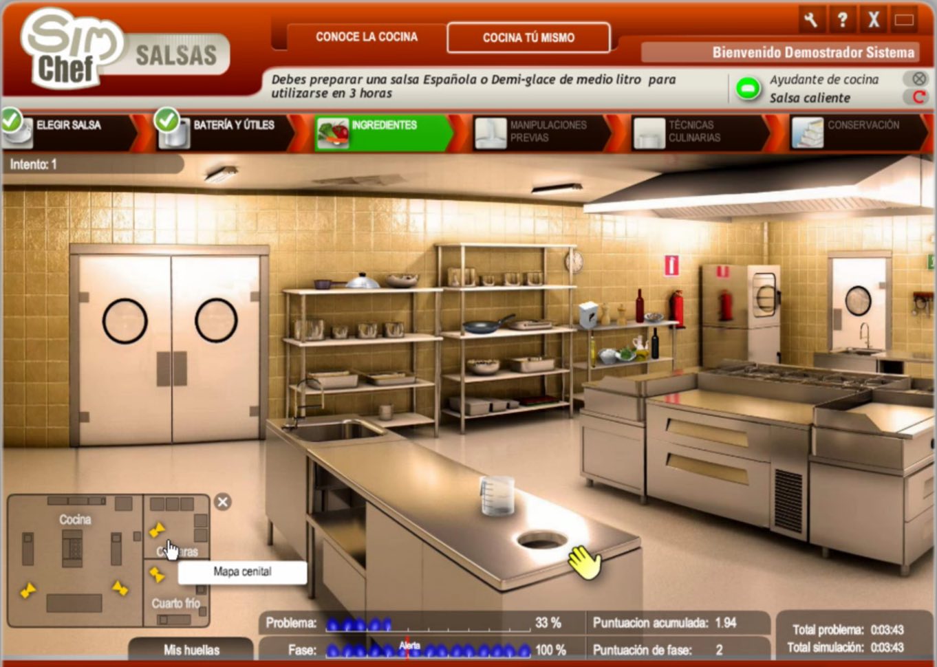 Simulador SIM CHEF, Salsas en Cocina de INFINITY LEARNING